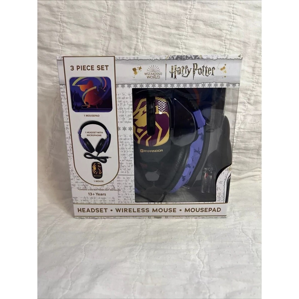 Collectible Harry Potter Headset w/Microphone, Wireless Mouse Pad 3 Piece Set‎